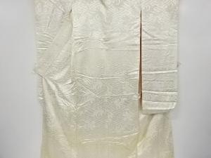 アンティーク　紗綾型に花模様織り出し花嫁衣装白無垢掛下(比翼付き)・掛下帯・和装小物セット
